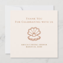Seashells and Wedding Bells Thank You Note