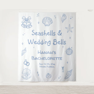 Seashells Bachelorette Party Welcome Tapestry