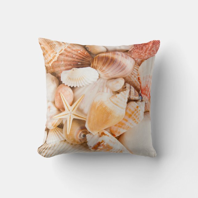 Seashells background: marine theme. cushion (Front)