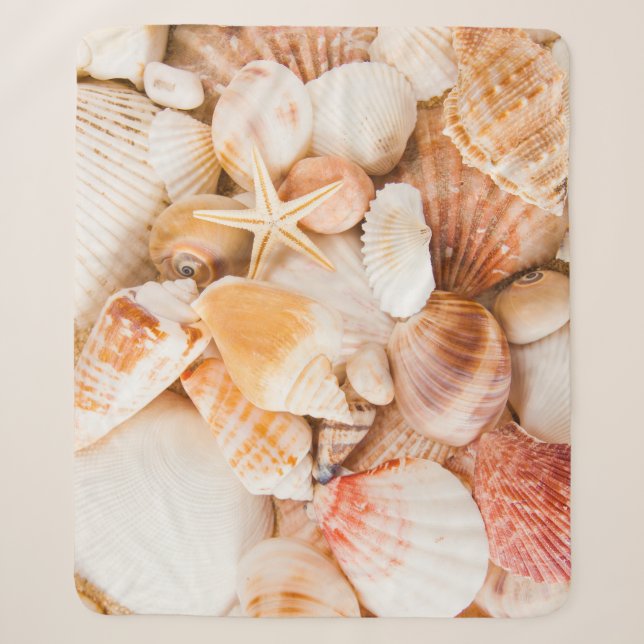 Seashells background: marine theme. sherpa blanket (Front)