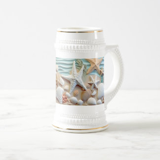 Seashells Beach 3D Mug – Sip the Ocean Breeze