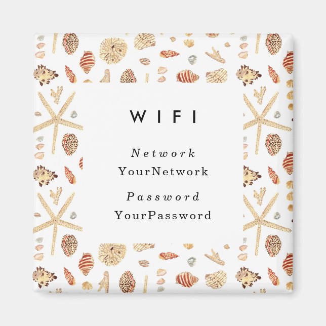 Seashells Beach House Cottage Vacation Rental WIFI Magnet (Front)