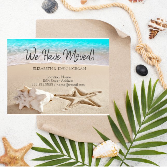 Seashells Beach Moving Announcement Postcard (Creator Uploaded)