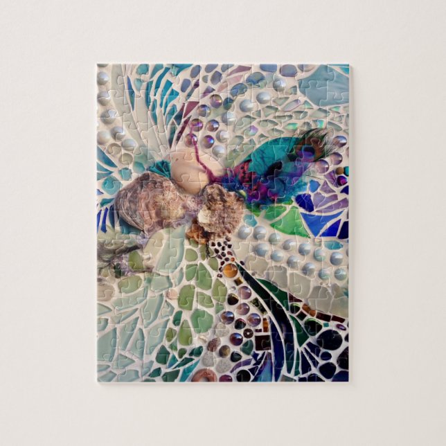 Seashells Beach Pattern Mosaic Jigsaw Puzzle (Vertical)
