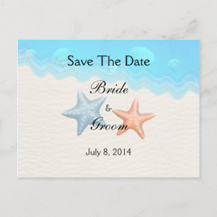 Seashells Beach Save The Date Announcement Postcard