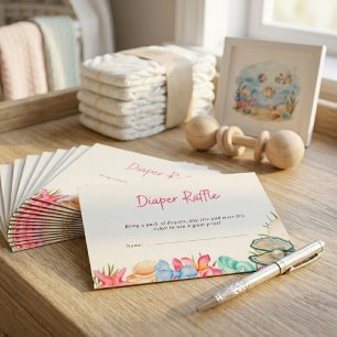Seashells Beach Sea you soon Baby Shower Enclosure Card