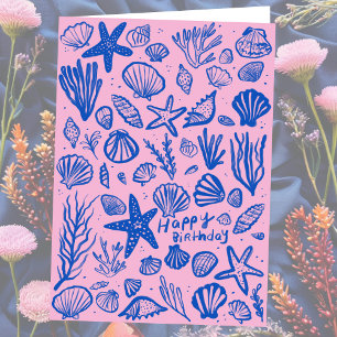 Seashells Beach Shells Ocean Happy Birthday  Card