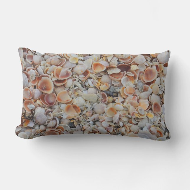 Seashells  Beach Theme Lumbar Cushion (Front)