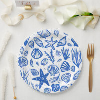 Seashells Beach Wedding Blue White Cute Seaside 
