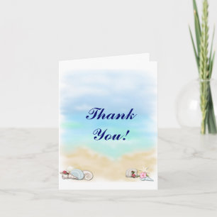Seashells Beach wedding Thank You notecards