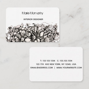 Seashells Black and white Business Card