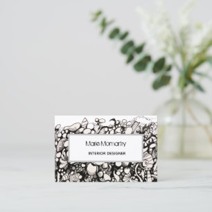 Seashells Black and white Business Card