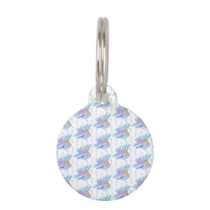 Seashells Blue Water Bubbles Marine Sea Snail Pet Tag