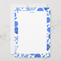 Seashells Bridal Shower Elegant Blue Beach CUSTOM