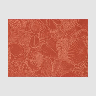 Seashells Burnt Orange Ocean Beach Tissue Paper