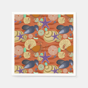 Seashells By The Red Shore Napkin
