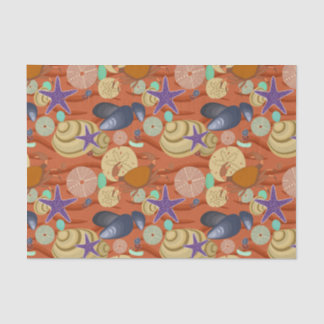 Seashells By The Red Shore Tissue Paper