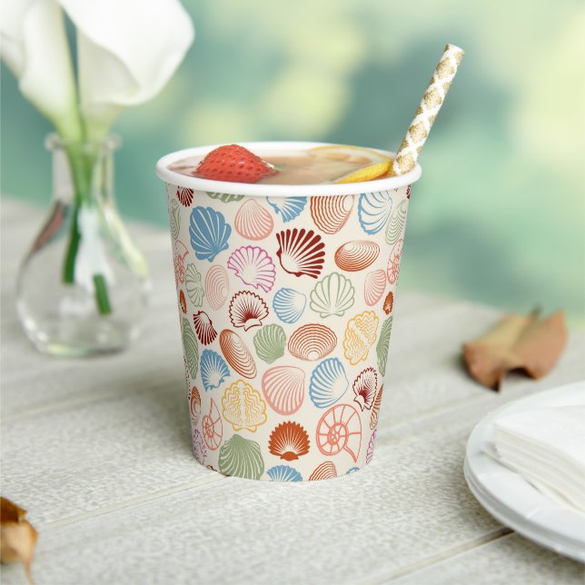 Seashells By The Seashore Paper Cups (Insitu)
