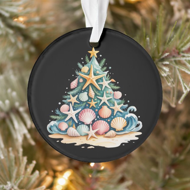 SeaShells Christmas Tree Ocean Water Starfish  Ornament (Tree)