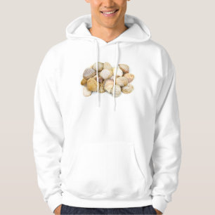 Seashells, Cockleshells, Scallops - Brown White Hoodie