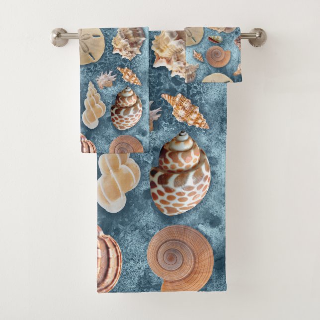 Seashells collection bath towel set (Insitu)