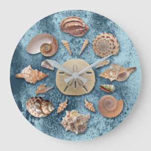 Seashells Collection Mandala Large Clock