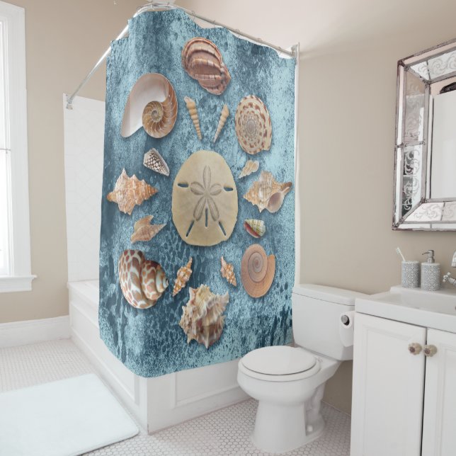 Seashells Collection Mandala Shower Curtain (In Situ)