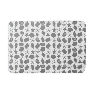 Seashells dark grey bath mat
