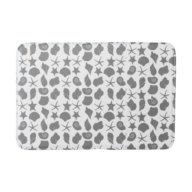 Seashells dark grey bath mat (Front)