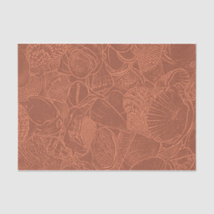 Seashells Earth Tone Terracotta Ocean Beach Tissue Paper