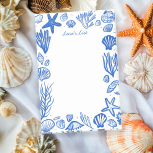 Seashells Frame Blue Beach CUSTOM NAME Post-it Notes