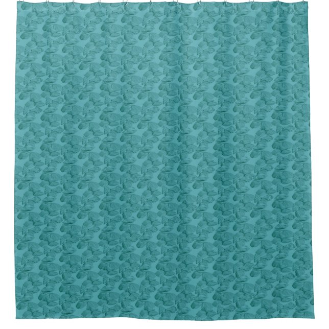 Seashells in Aqua Shower Curtain (Front)