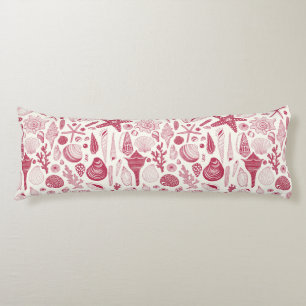 Seashells in Viva Magenta- Colour of the Year 2023 Body Cushion