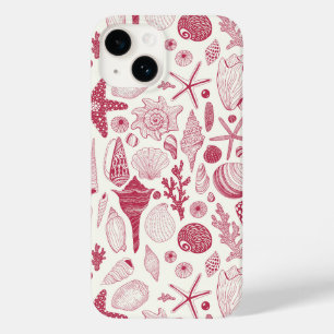 Seashells in Viva Magenta- Colour of the Year 2023 Case-Mate iPhone 14 Case