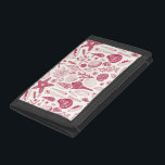 Seashells in Viva Magenta- Colour of the Year 2023 Trifold Wallet<br><div class="desc">Hand-drawn vector pattern with sea shells</div>
