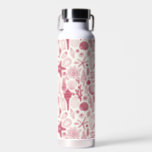 Seashells in Viva Magenta- Colour of the Year 2023 Water Bottle<br><div class="desc">Hand-drawn vector pattern with sea shells</div>