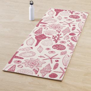 Seashells in Viva Magenta- Colour of the Year 2023 Yoga Mat