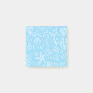 Seashells Light Blue Beach Shells Ocean Post-it Notes