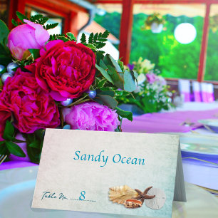 Seashells Living Seas Wedding Escort Place Cards