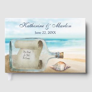 Seashells Message in a Bottle Wedding Guest Book