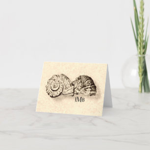 Seashells Monogrammed Cream Note Card