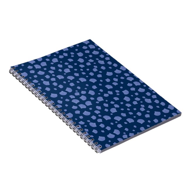 Seashells Navy Blue Beach Conch Collector Summer Notebook (Right Side)