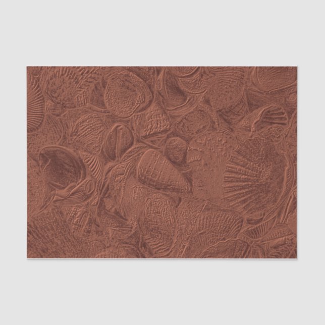 Seashells Ocean Beach Terracotta Earth Tone Tissue Paper (Front)