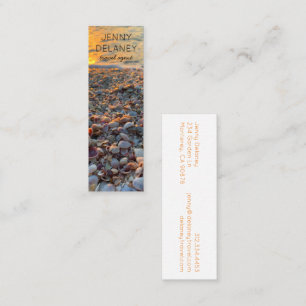 Seashells Ocean Beach Waves Sunset Photo Travel  Mini Business Card