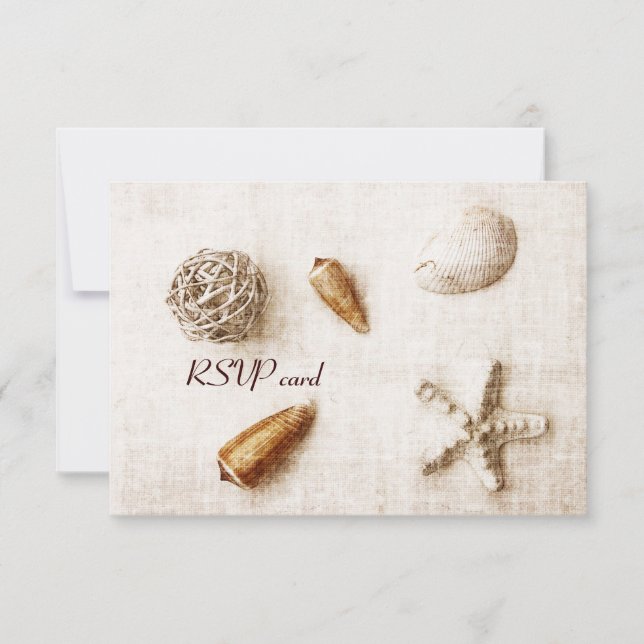 seashells - ocean whisper - RSVP card (Front)