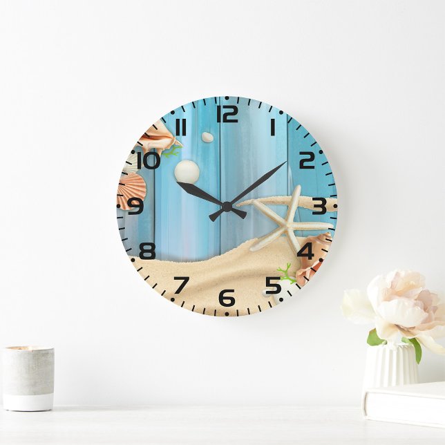 Seashells On Sand Large Clock (Creator Uploaded)