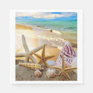 Seashells on the beach  napkins