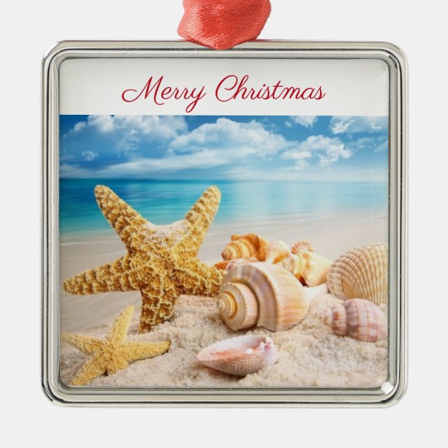 Seashells on the beach Ornament (Front)