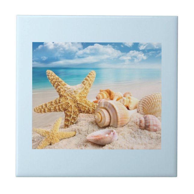 Seashells on the beach  tile (Front)