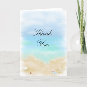 Seashells on the Beach Wedding Thank You Card